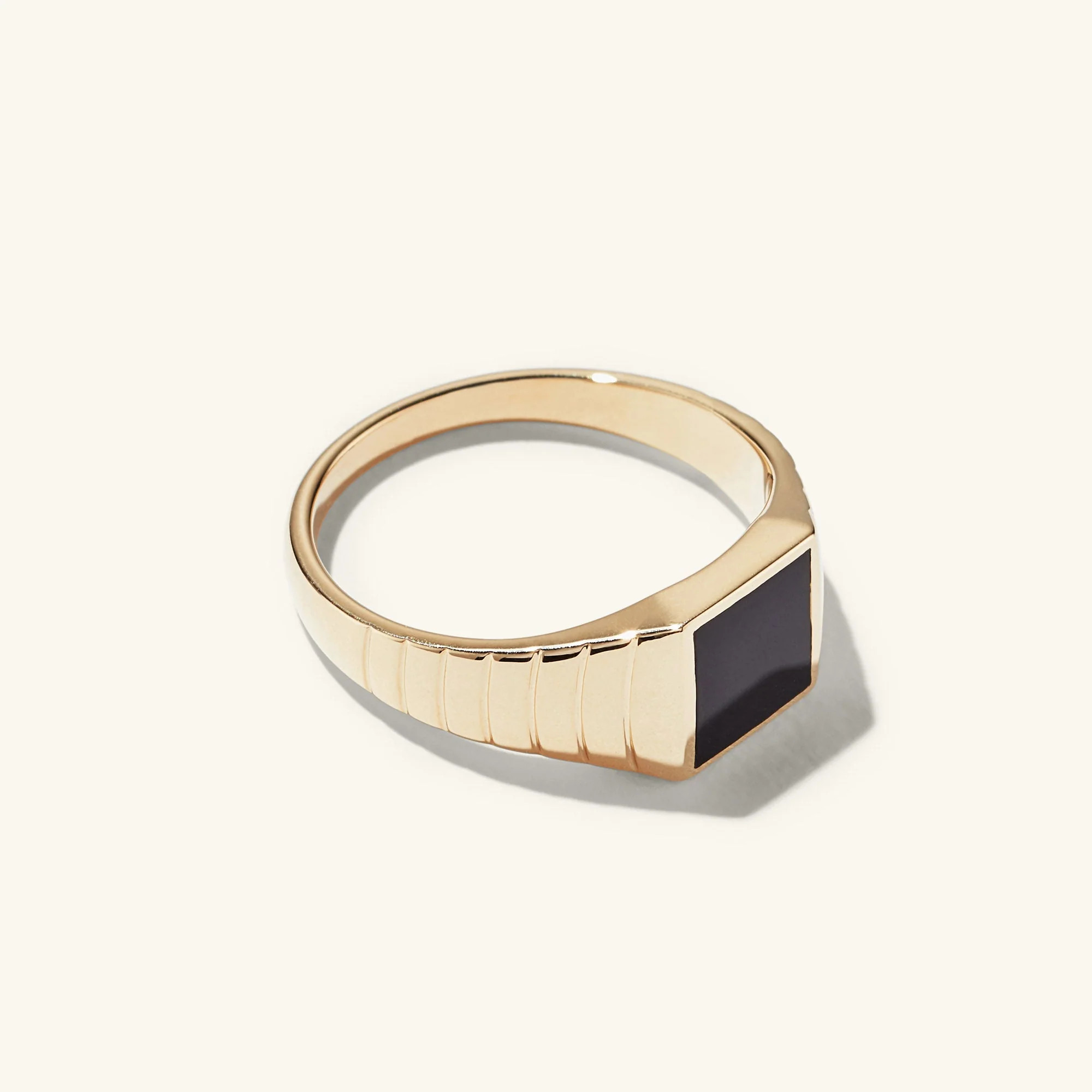 Black Onyx Square Signet Ring | Mejuri Fine Crew