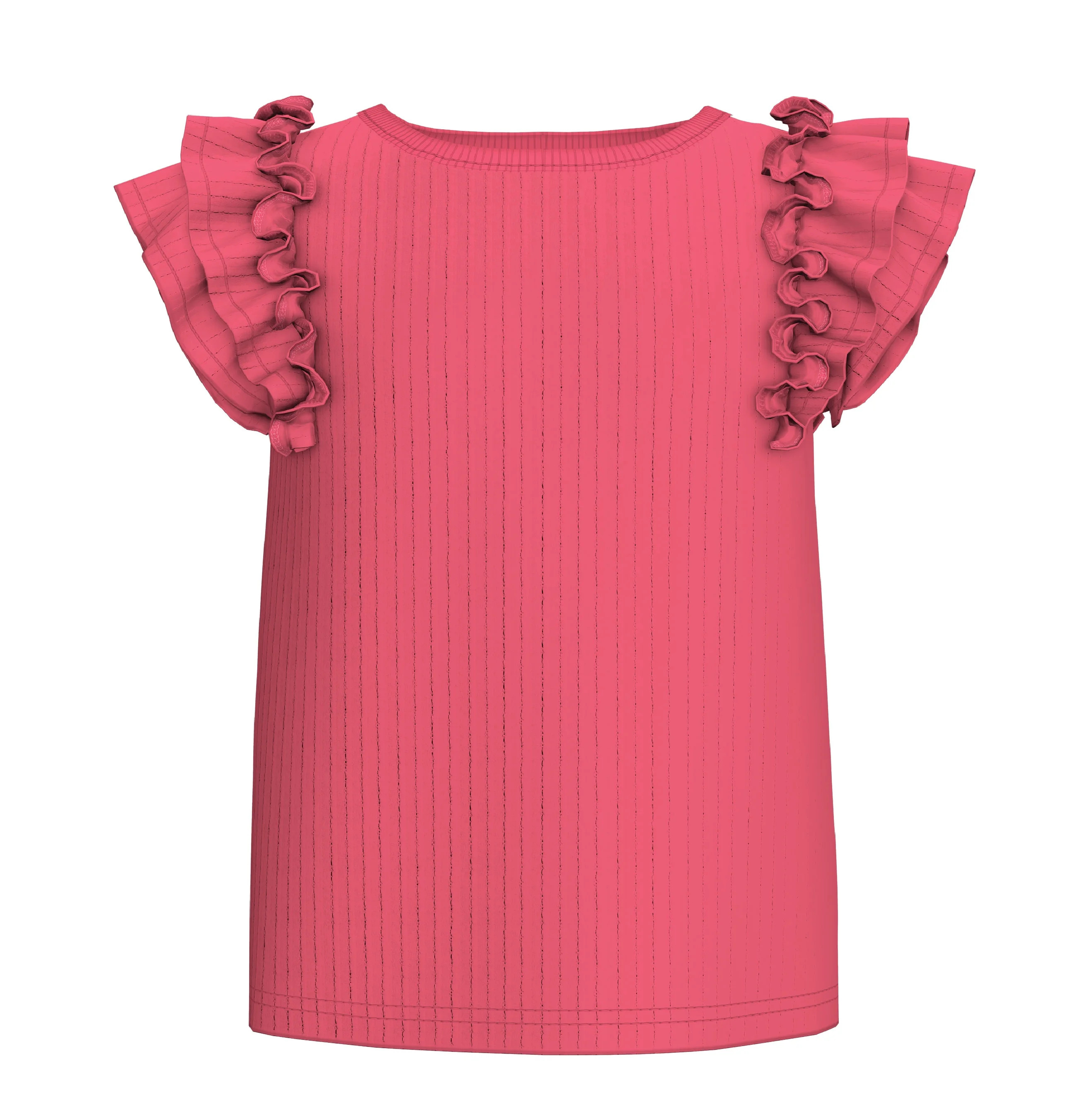 Garanimals Toddler Girl Rib Tee with Flutter Sleeves, Sizes 18M-5T | Walmart (US)