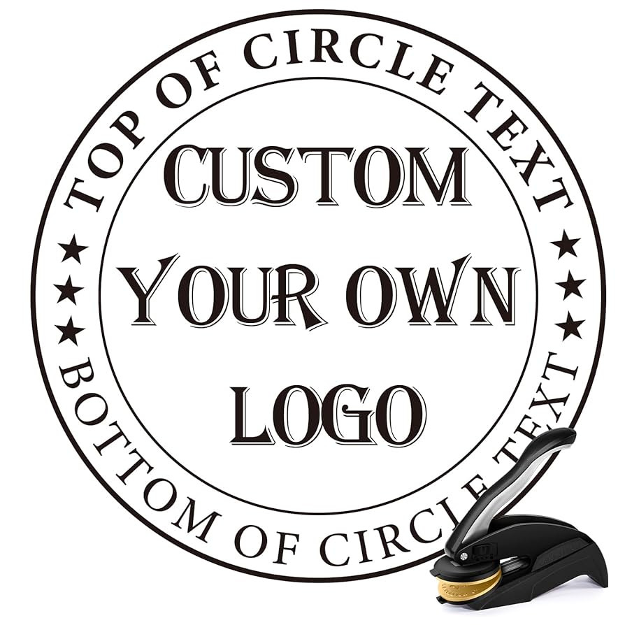 Custom Book Embosser Stamp - Personalized Business Company Seal with Your Own Logo (Logo) | Amazon (US)