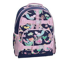 Mackenzie Navy Mermaid Friends Glow-in-the-Dark Backpacks | Pottery Barn Kids
