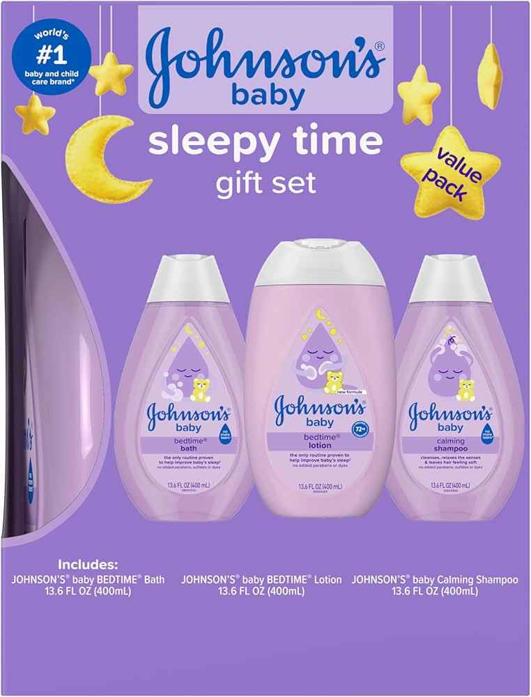 Johnson's Baby Sleepy Time Gift Set with Calming Bedtime Bath, Bedtime Lotion & Calming Shampoo, ... | Amazon (US)