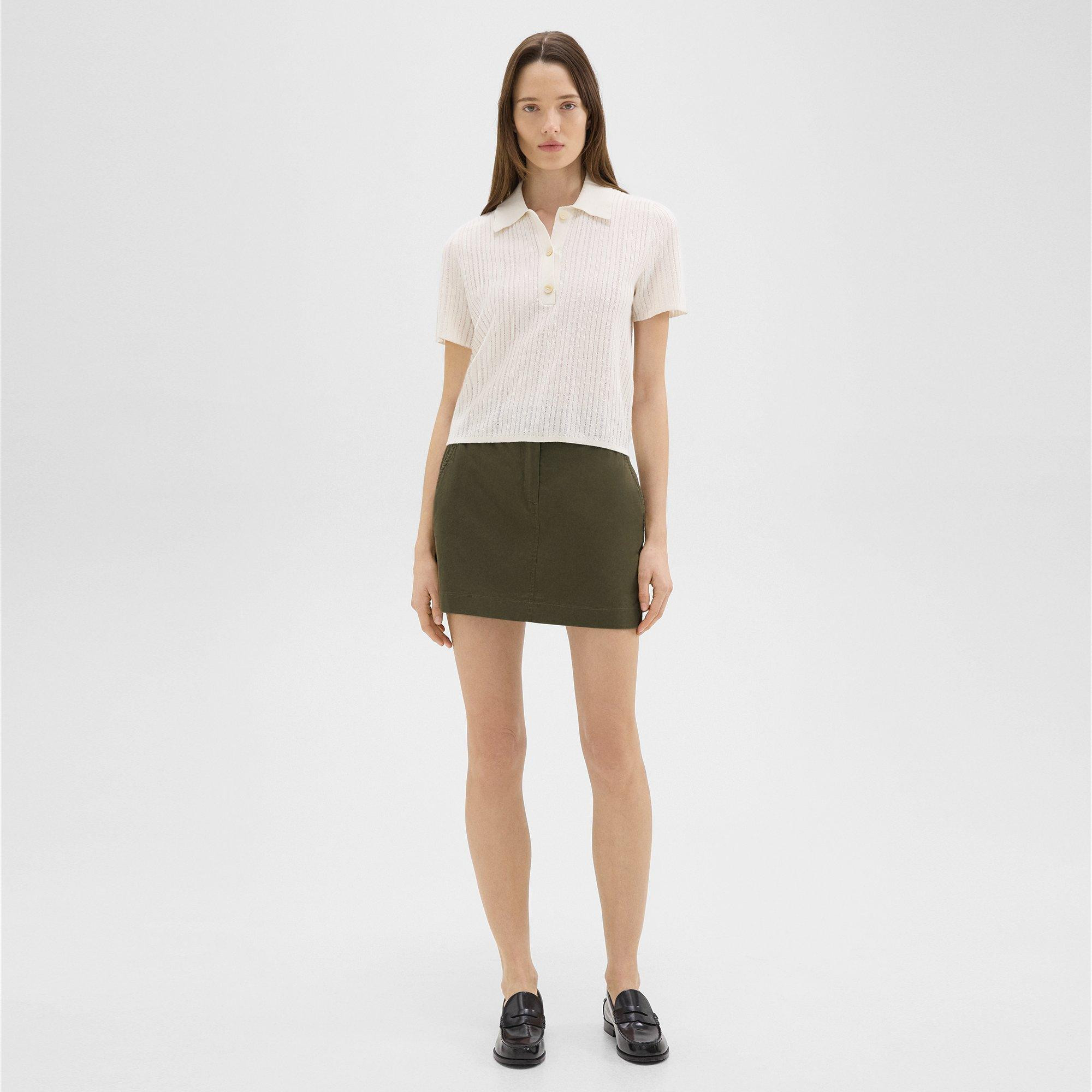 Mini Trouser Skirt in Organic Cotton | Theory
