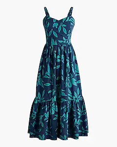 Poplin corset midi dress | J.Crew Factory