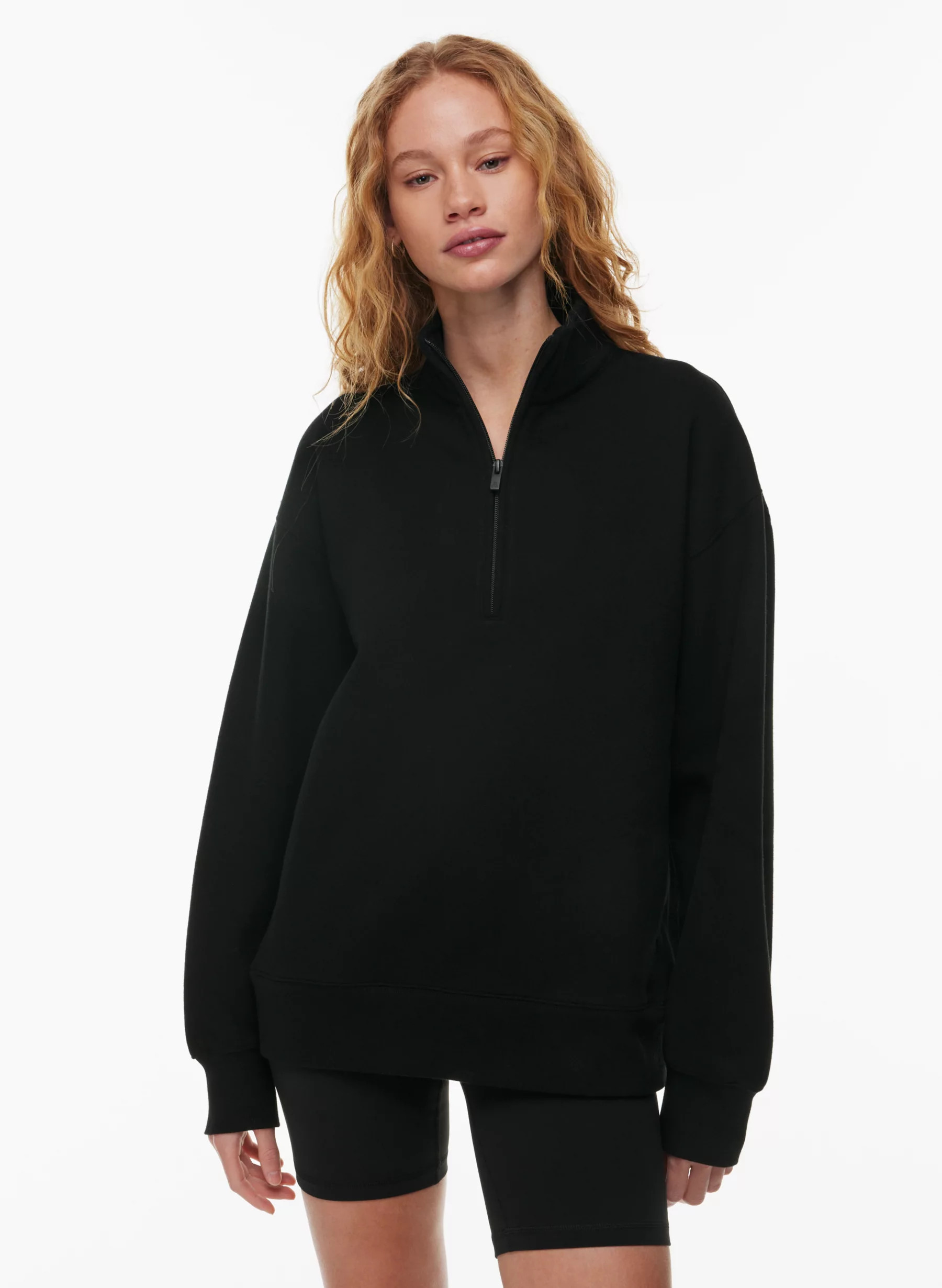COZY FLEECE BOYFRIEND 1/4 ZIP SWEATSHIRT | Aritzia