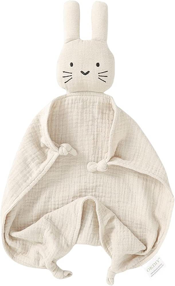 okdiy Organic Cotton Bunny Loveys for Babies,New Born Baby Lovey Security Blanket,Lovies for Babi... | Amazon (US)
