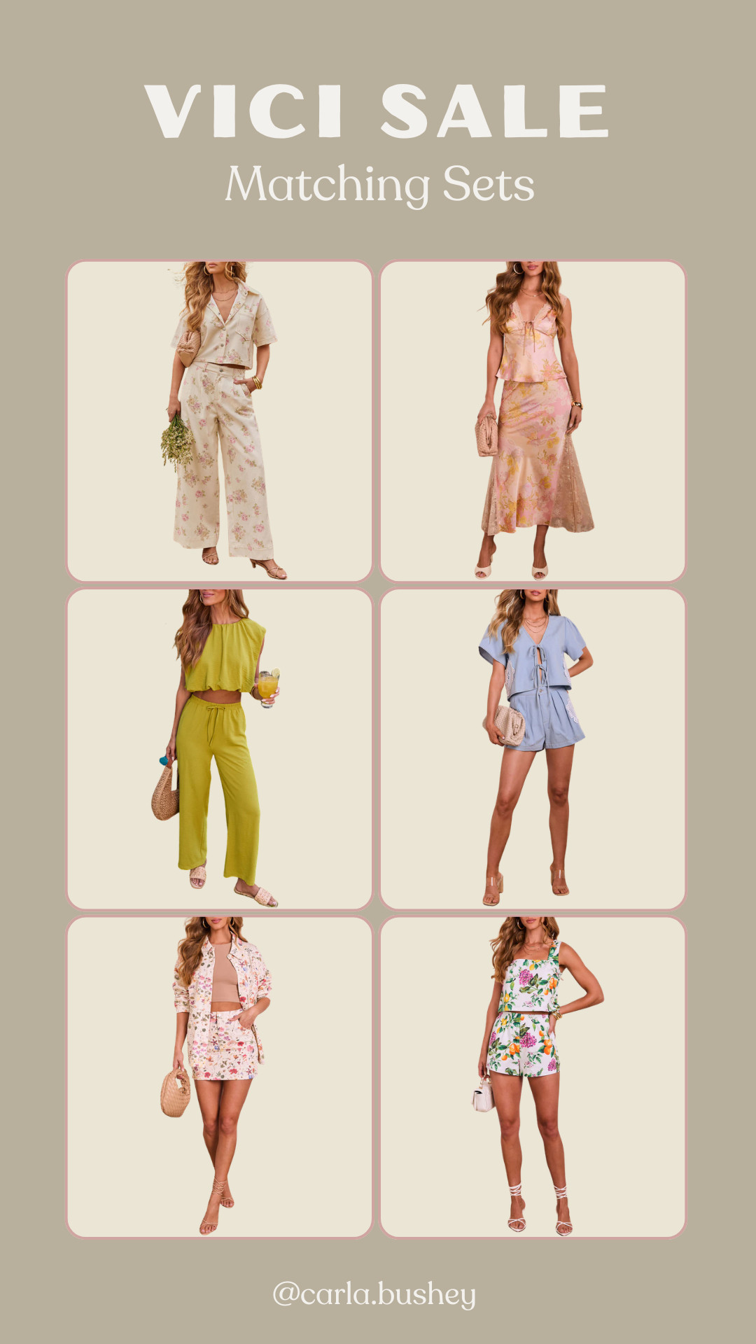 VICI SALE ALERT: 35% off site wide with code: CARLASAVE35 🤍
PLUS 50% OFF any item with code: FRESH50 

Some of my favorite matching sets from Vici right now 🥰



Spring outfits 2026, vacation outfits beach, date night outfits, summer, easy outfits, floral, carla.bushey 

 #LTKSeasonal #LTKSaleAlert