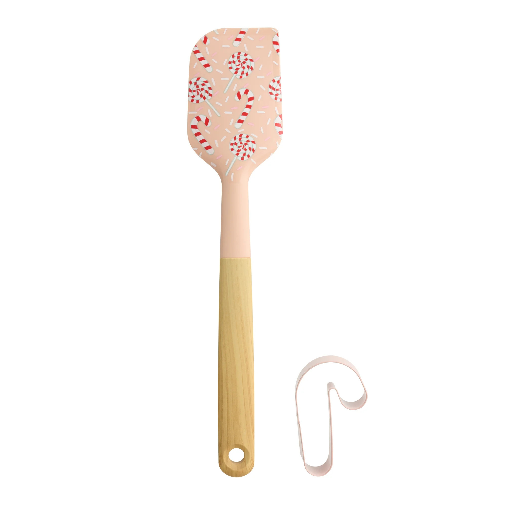 Holiday Time 2 Piece Silicone Spatula and Cookie Cutter Set, Candy Cane, Red & Pink - Walmart.com | Walmart (US)