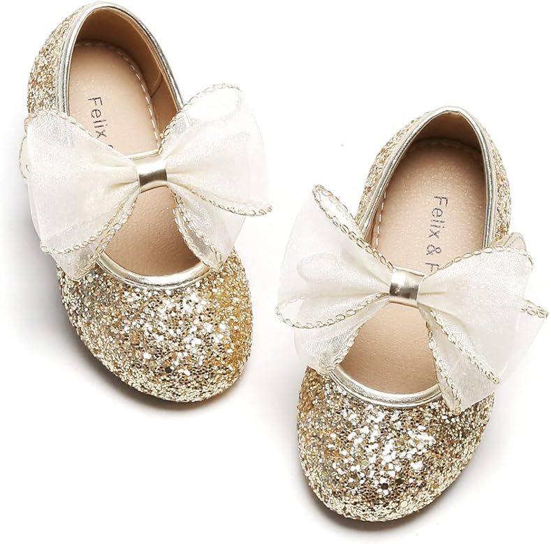 Toddler Little Girl Dress Shoes - Girl Mary Jane Flats Party School Wedding | Amazon (US)