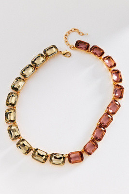 Rectangular Crystal Gem Necklace | Anthropologie (US)