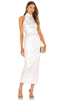 SAU LEE Jill Chinese Jacquard Pencil Dress in Ivory from Revolve.com | Revolve Clothing (Global)