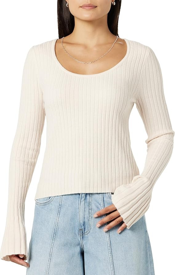 The Drop Women's Beatrice Bell Sleeve Scoop Neck Sweater | Amazon (US)