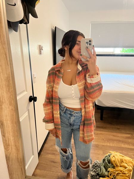 Comfy casual on this fall day! 

wearing a size large in the flannel 🧡

#LTKstyletip #LTKSeasonal #LTKunder50
