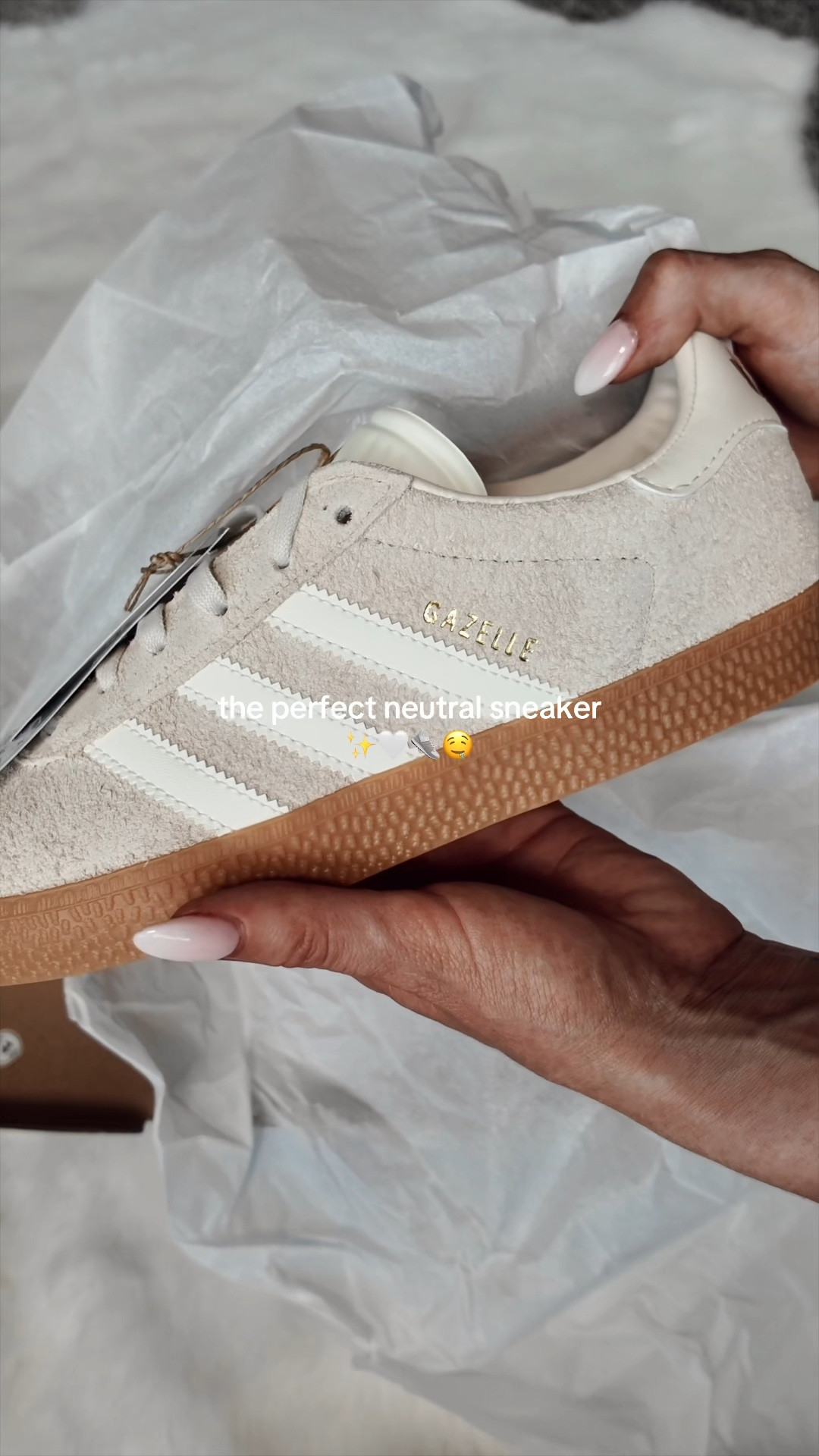 these will be my sneakers of the summer 🤤👟 @adidas @footlocker #adidasgazelle #neutralaesthetic #neutralsneakers #shoeunboxing #adidassamba #unboxing 

#LTKActive #LTKSaleAlert #LTKStyleTip
