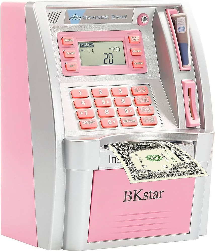 2024 Upgraded ATM Piggy Bank for Real Money for Kids with Debit Card, Bill Feeder, Coin Recogniti... | Amazon (US)