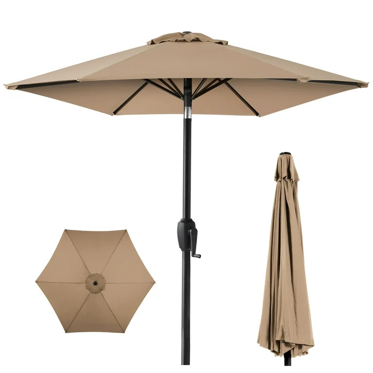 Best Choice Products 7.5ft Heavy-Duty Outdoor Market Patio Umbrella w/ Push Button Tilt, Easy Cra... | Walmart (US)