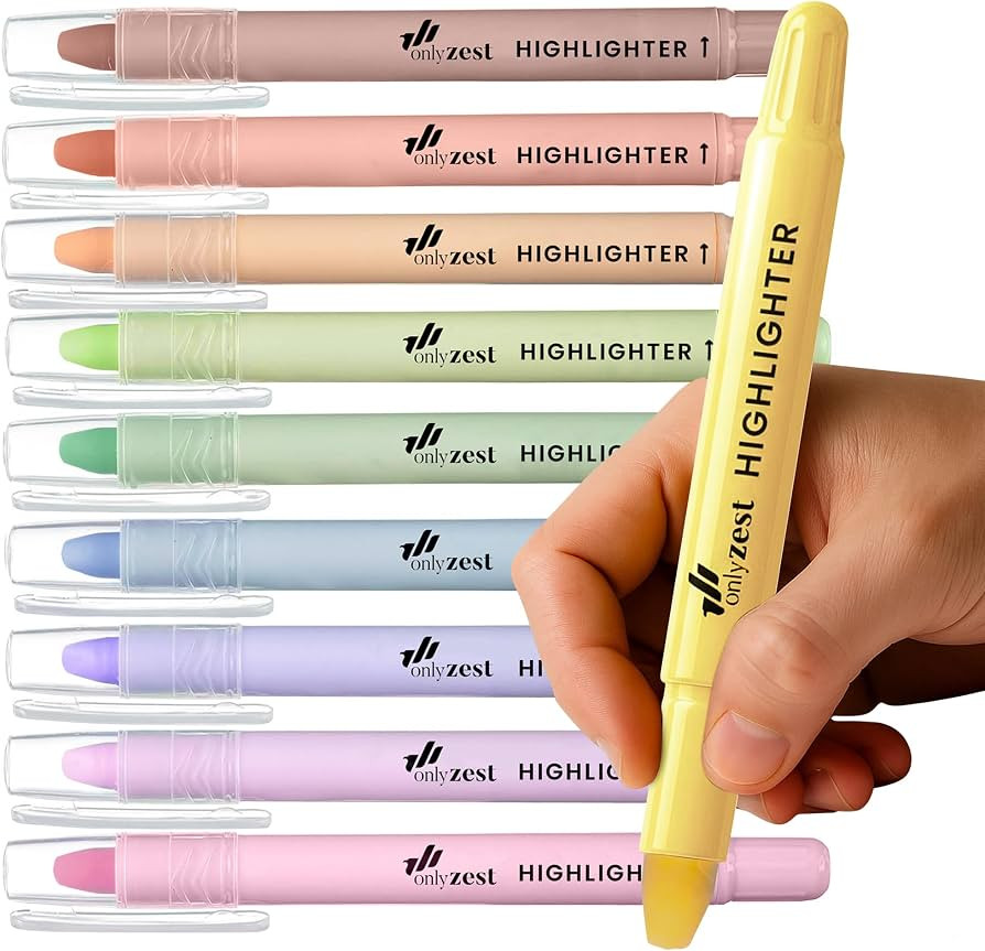 Only Zest 10 Pack Bible Safe Highlighters - Pastel Color, Wax Highlighters No Bleed, Scripture Ma... | Amazon (US)