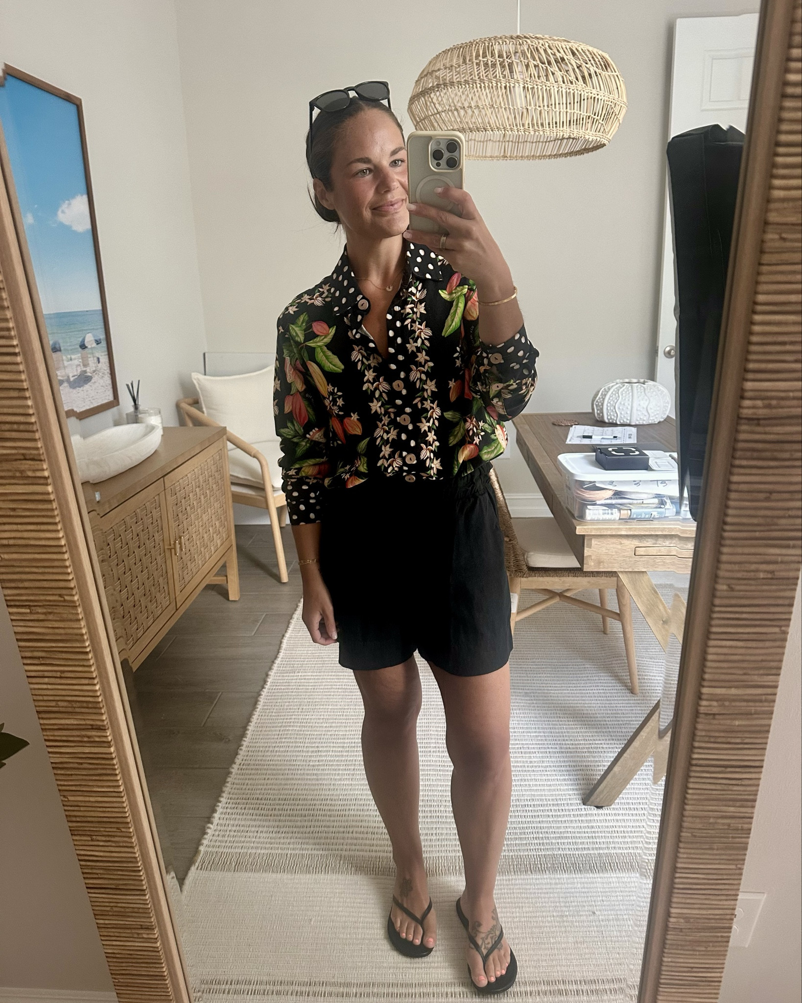 This shirt is from a few years back but the details are just so good! I linked a few from this brand that are currently available. 

These are the only shorts I wear, I have them in a few colors. Super comfortable and they wash great. 

XS in the shirt 
Small in the shorts 
8 in the sandals 

#LTKPetite #LTKSaleAlert #LTKTravel