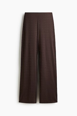 H & M - Rhinestone-Embellished Jersey Pants - Brown | H&M (US + CA)