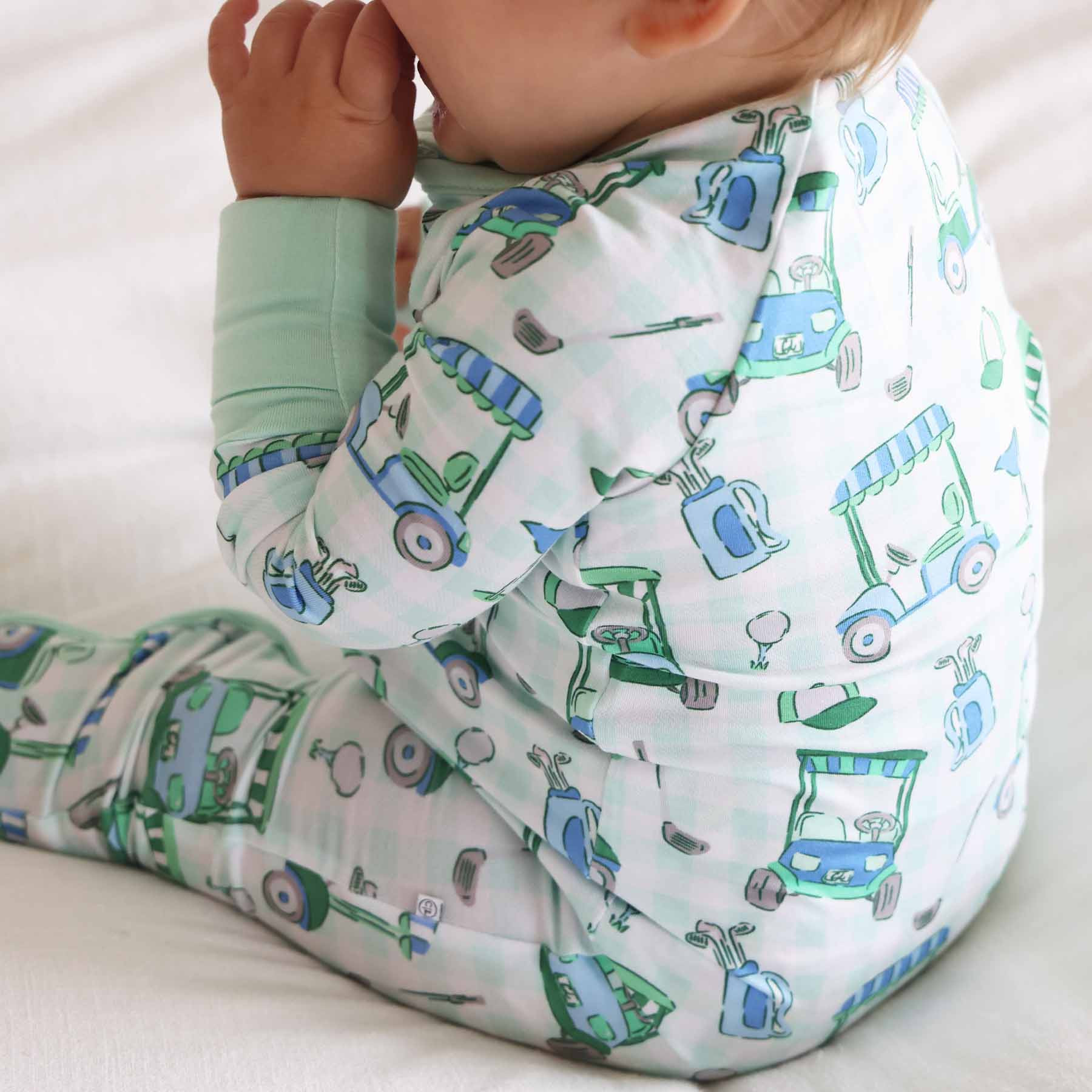 Birdie Babes Convertible Zip Romper | Green | Caden Lane