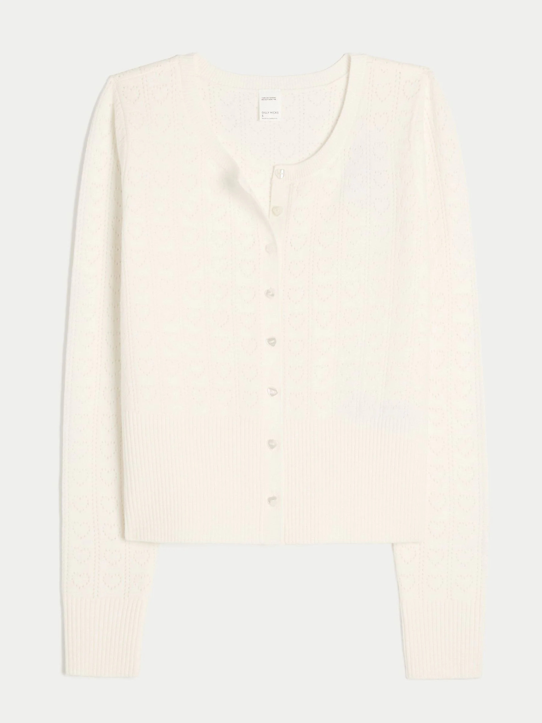 Hollister Hollister White Gilly Hicks Heart Pointelle Cardigan | Next US