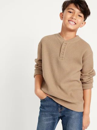 Long-Sleeve Thermal-Knit Henley T-Shirt for Boys | Old Navy (US)