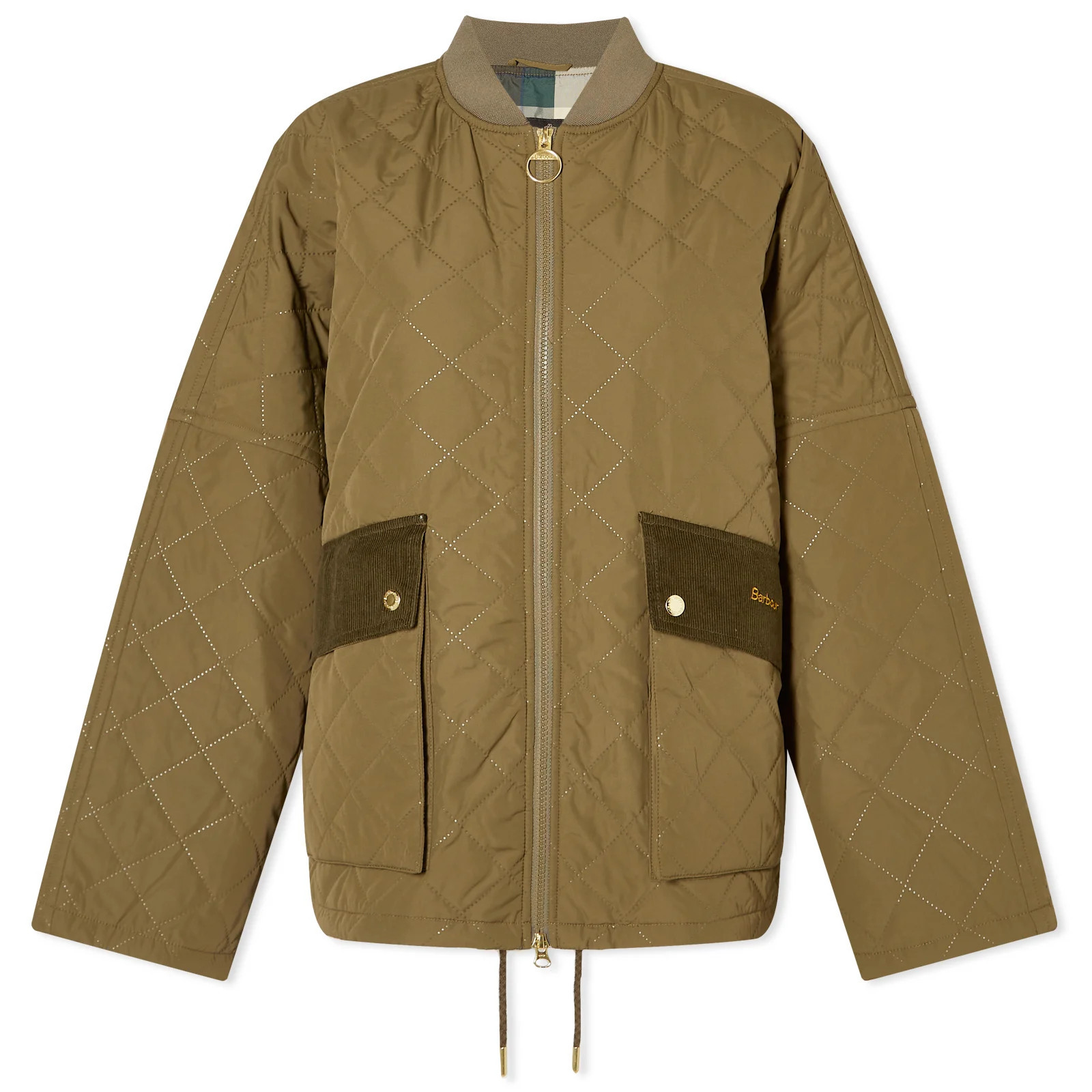 Barbour Women's Bowhill Quilt in Army Green, Size UK 12 | END. Clothing