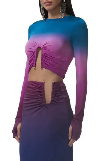 AFRM Freja Ombré Crop Top in Midnight Ombre at Nordstrom Rack, Size X-Small | Nordstrom Rack