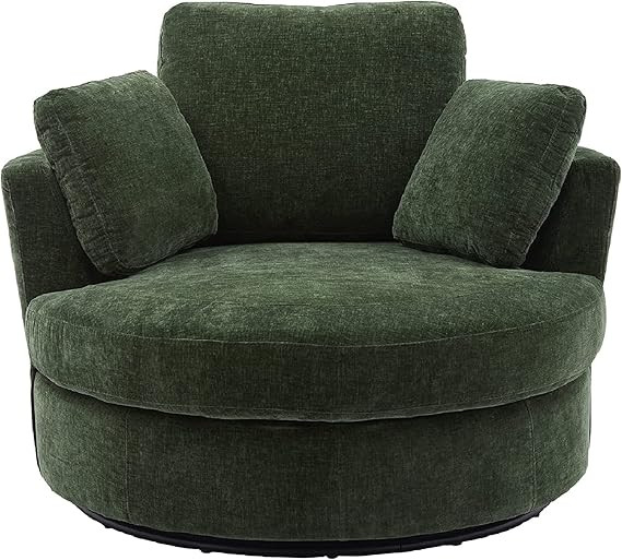 Swivel Accent Barrel Chair Oversized Modern Akili Upholstered Sofa Lounge Club Leisure Chair Roun... | Amazon (US)