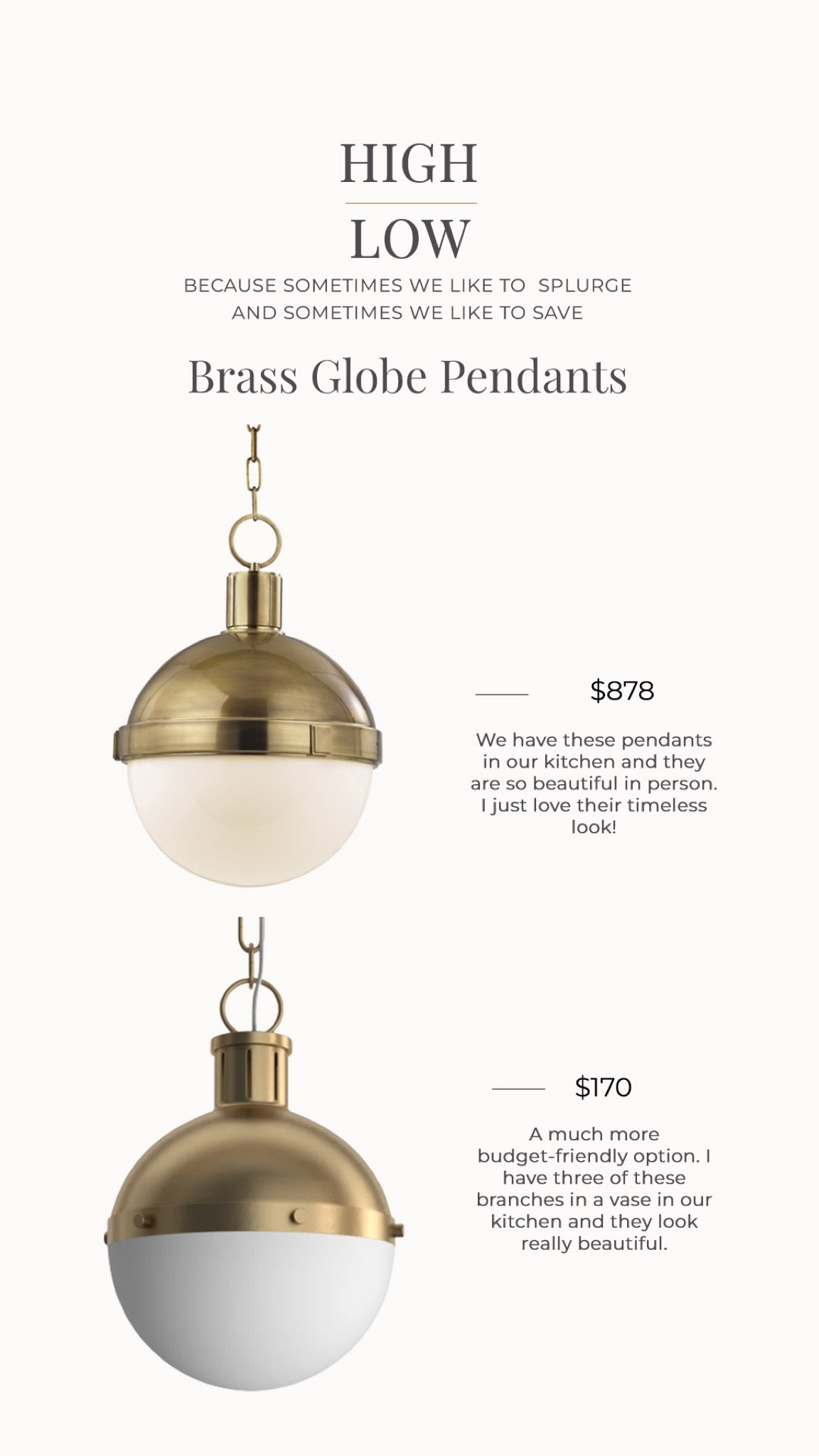 High Low: Brass globe pendants


#LTKFind #LTKhome
