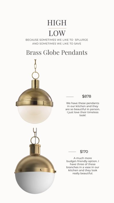 High Low: Brass globe pendants


#LTKFind #LTKhome