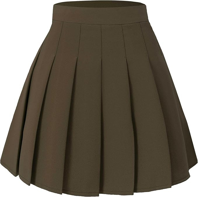 Hoerev Women Girls Short High Waist Pleated Skater Tennis Skirt | Amazon (US)