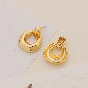 Gold Silver Hoop Dangle Earrings For Women Statement Retro Earrings Multiple Styles Jewelry for B... | Amazon (US)