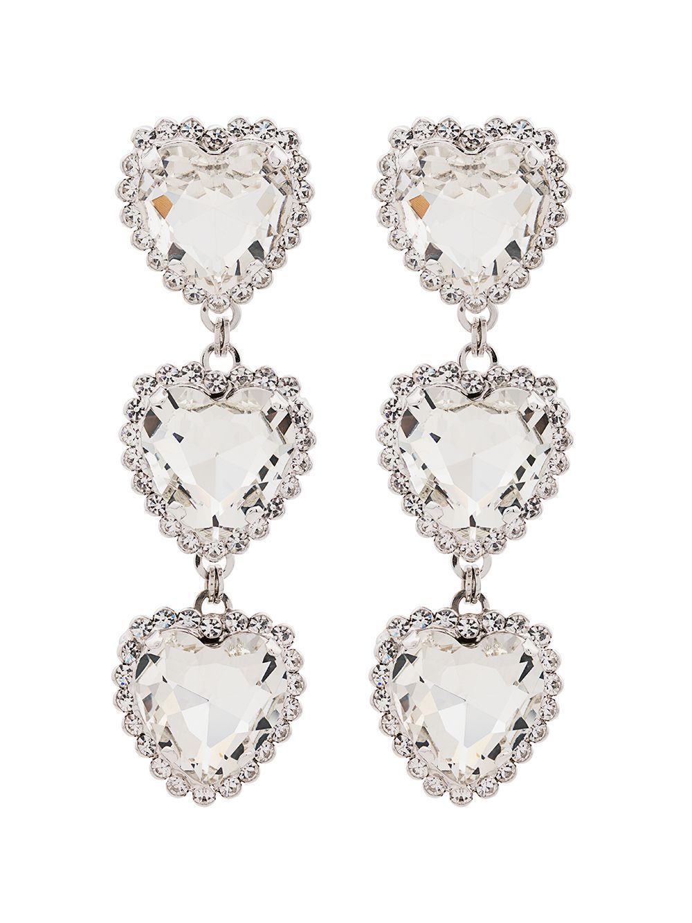 Alessandra Rich heart crystal earrings - Metallic | FarFetch Global