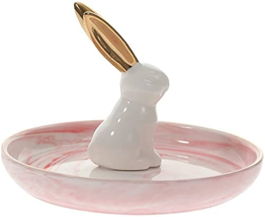 WIAMEE Rabbit Ceramic Plate Bunny Dessert Snacks Fruit Serving Dishes Easter Jewelry Display Hold... | Amazon (CA)