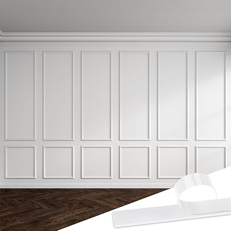 Peel and Stick Wall Molding Package Ready to Assemble, Pre-Cut Factory Primed, Wall Panel Kit, Wa... | Amazon (US)