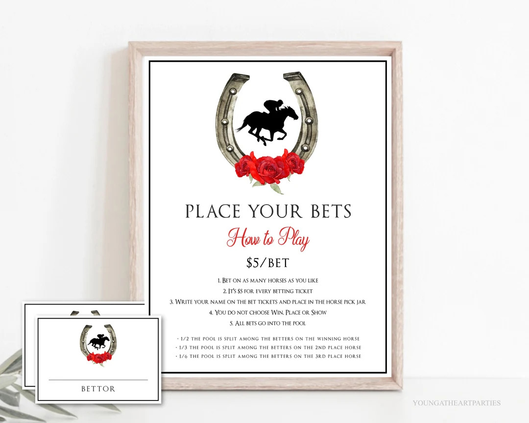 Kentucky Derby Race Betting Sign with Bet Slips Template, Editable Horse Bet Wager Game, Kentucky... | Etsy (US)