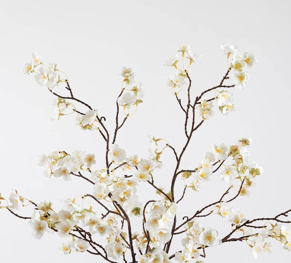 3PCS 38 inch Artificial Cherry Blossom Branches, White Cherry Blossom Branches, Silk Flowers for ... | Amazon (US)