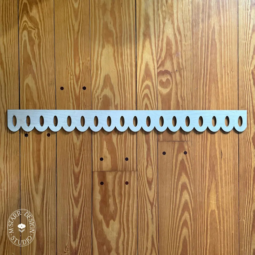 The Oval Scallop Mstarr Design Studio X BOA Decorative Trim Unfinished Wood Laser Cut Baltic Birc... | Etsy (US)