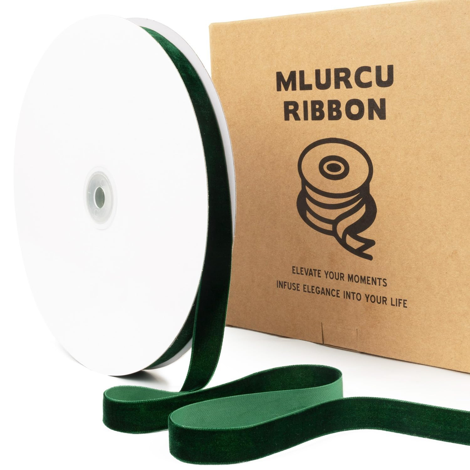 Khaki Velvet Ribbon 5/8 Inch 25 Yards Vintage Thin Golden Khaki Velvet Ribbon for Christmas Tree ... | Amazon (US)