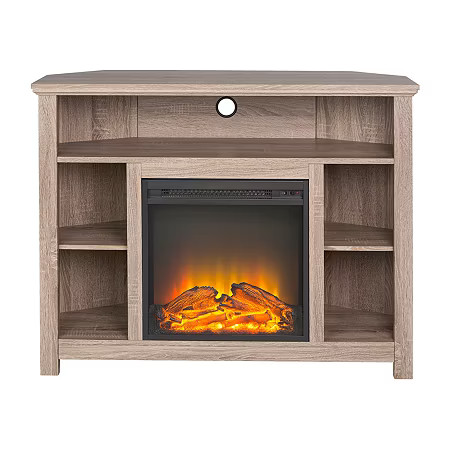 44" Wood Corner Highboy Fireplace TV Stand", One Size , Gray | JCPenney