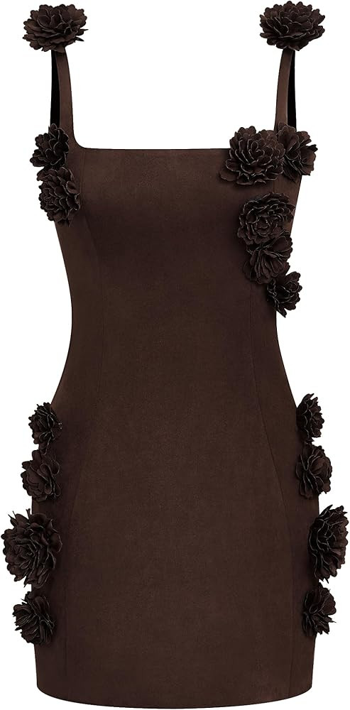 JW PEI Women's Elaina Pink Rosette Applique Mini Dress | Amazon (US)
