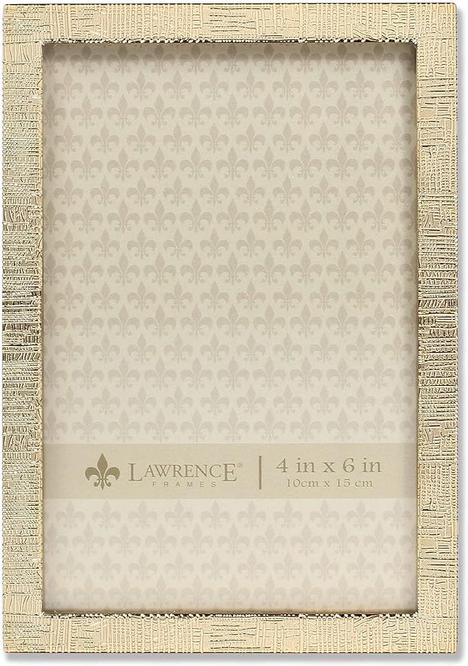 Lawrence Frames 4W x 6-Inch H Gold Metal Picture Frame with Linen Pattern (712346) | Amazon (US)