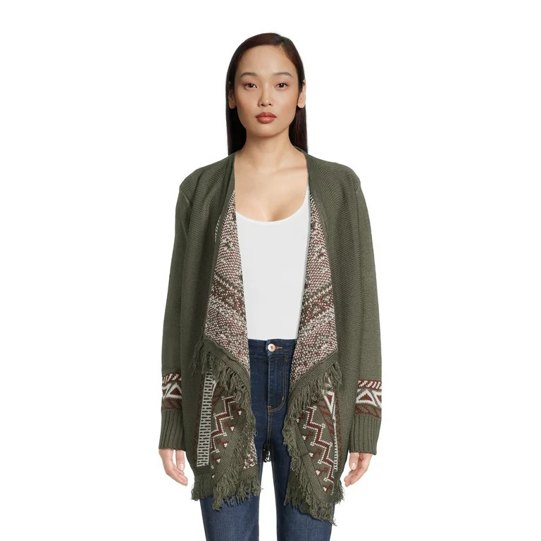 No Boundaries Juniors’ Duster Cardigan with Southwest Pattern, Sizes XS-3XL | Walmart (US)