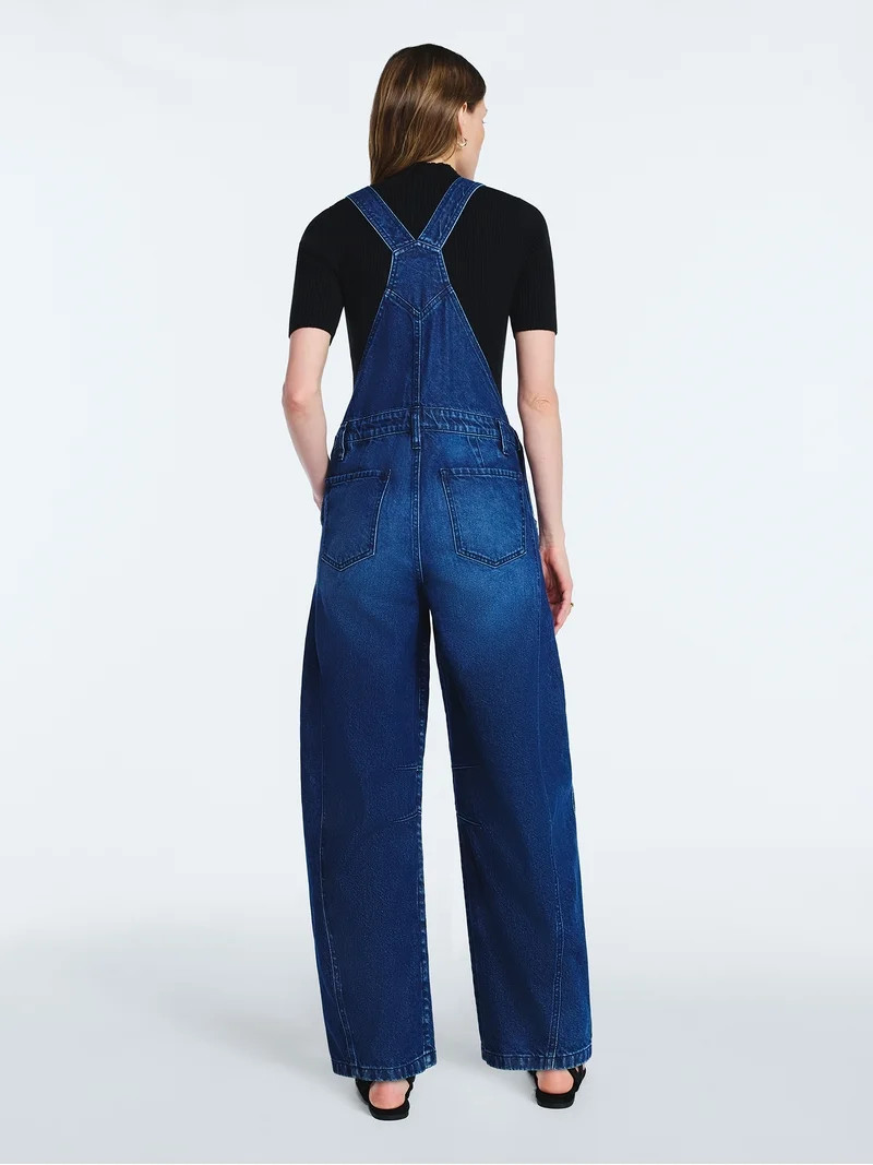Scoop Women's and Women's Plus Cotton Barrel Overalls, 24", 26", and 28" Inseams, Sizes XS-4X | Walmart (US)