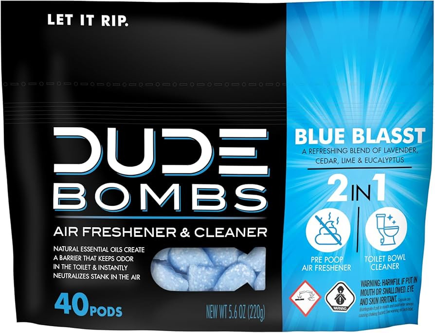DUDE Bombs - Toilet Stank Eliminator - 1 Pack, 40 Pods - Fresh Scent 2-in-1 Stank Eliminator + To... | Amazon (US)