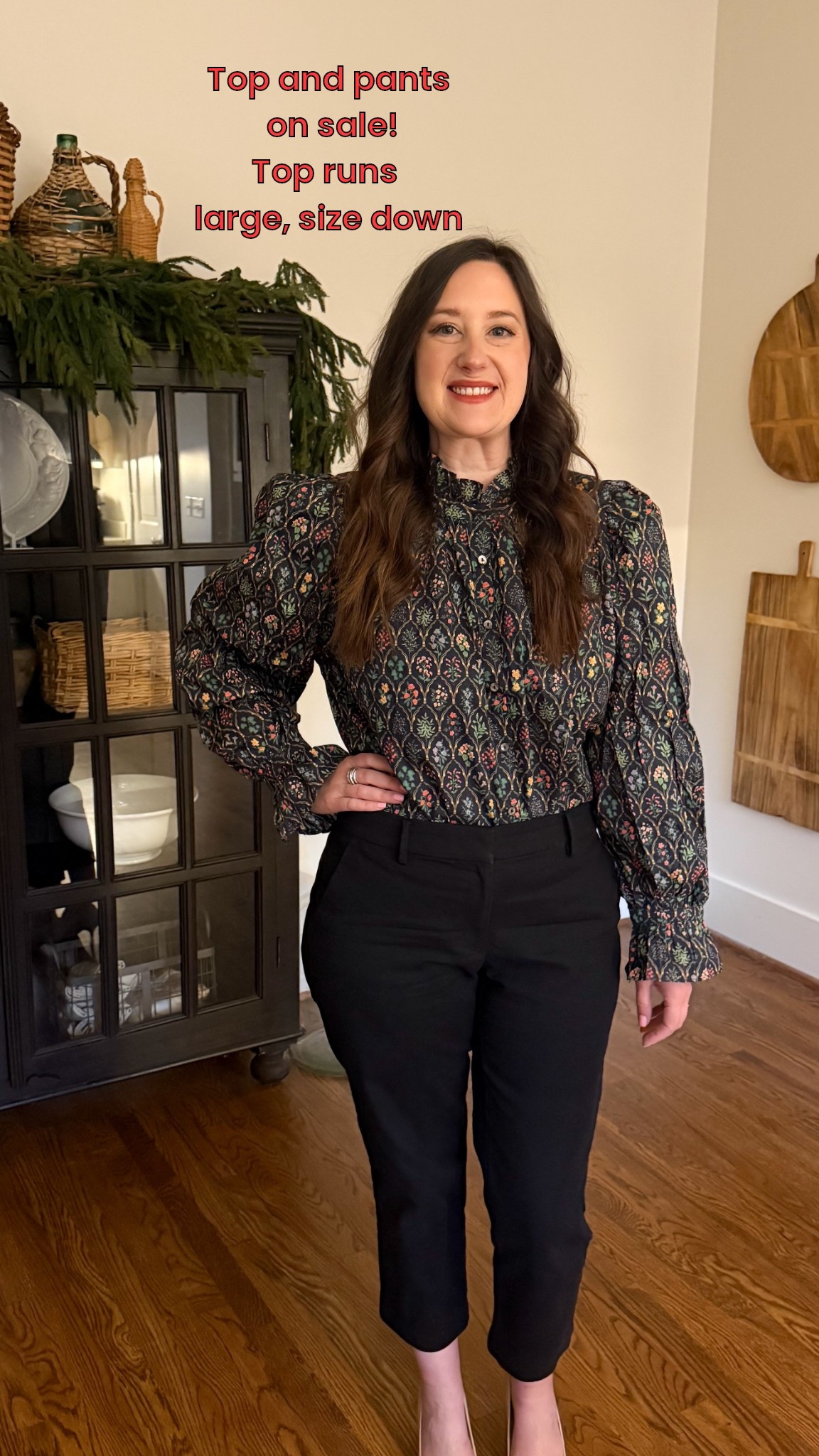 What I wore to work. Top is SO cute! Got lots of compliments. Great for the office or weekend. Size down one size, top runs large. 

#LTKootd #LTKSaleAlert #LTKOver40