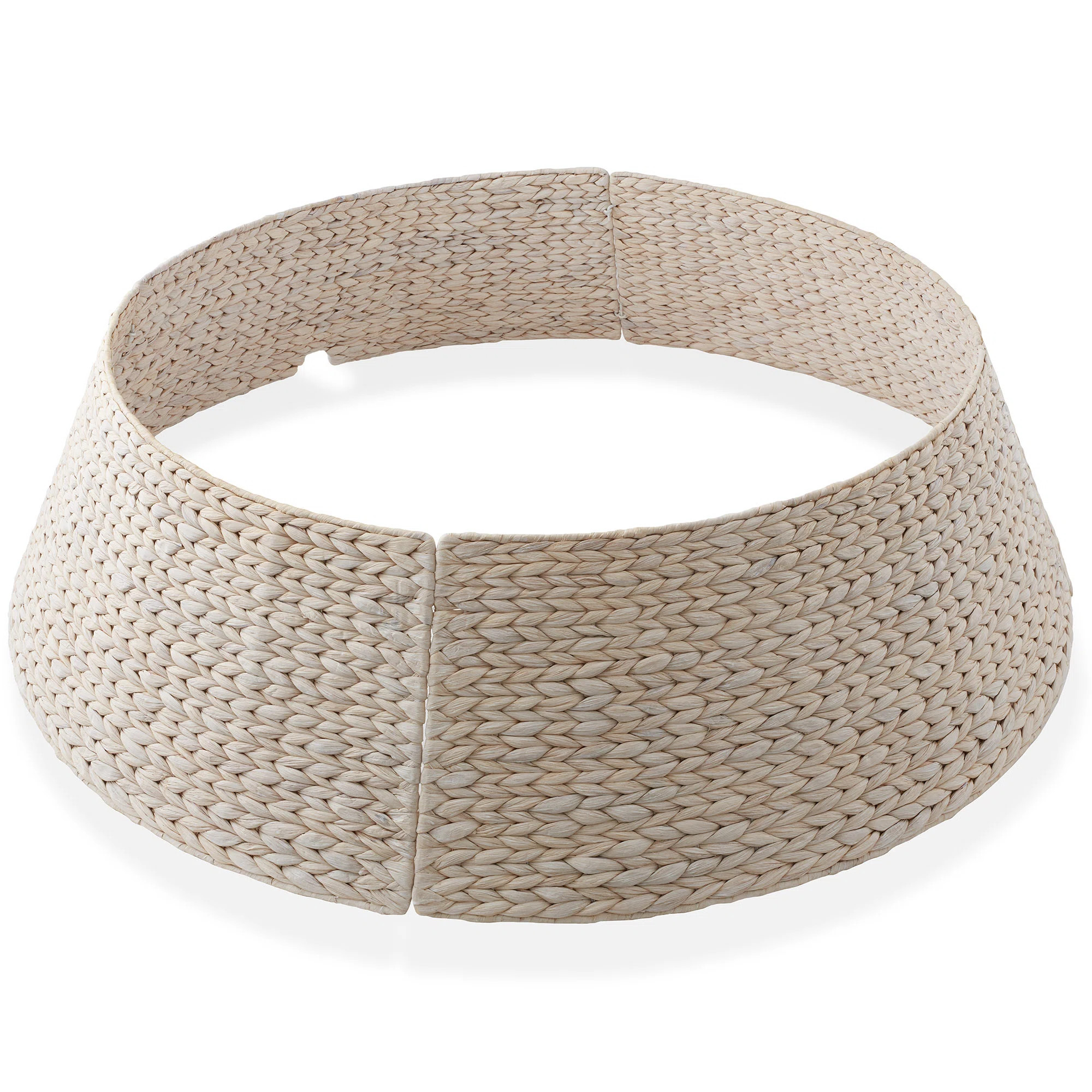 42-in Water Hyacinth Christmas Tree Collar w/ Cord Cut Out - Whitewash | Wayfair North America