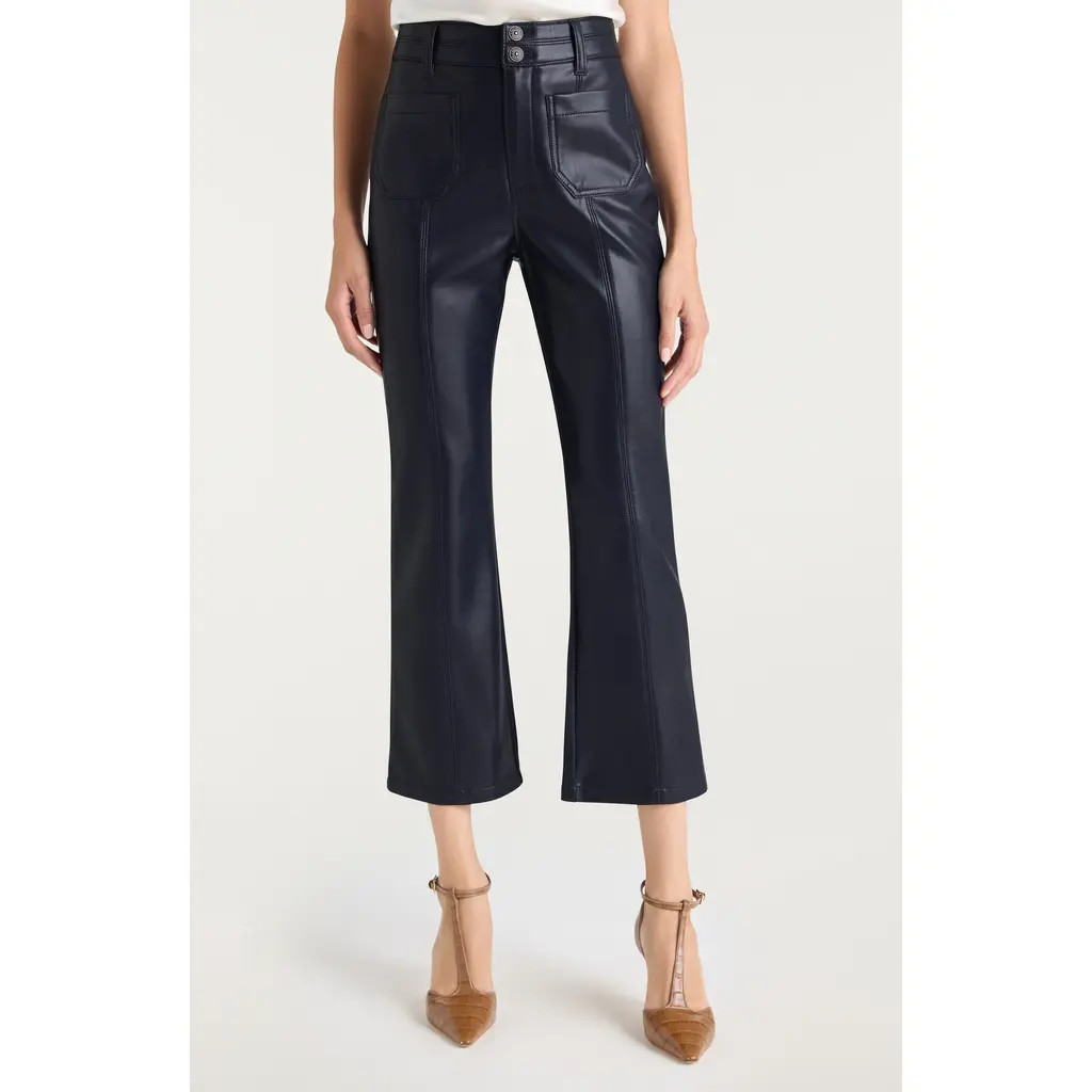 Cinq à Sept Dorothea Faux Leather Pants in Navy at Nordstrom, Size 4 | Nordstrom