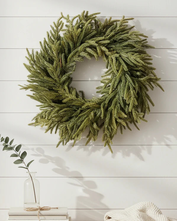 Real Touch Blissful Norfolk Haven Wreath | MJHome