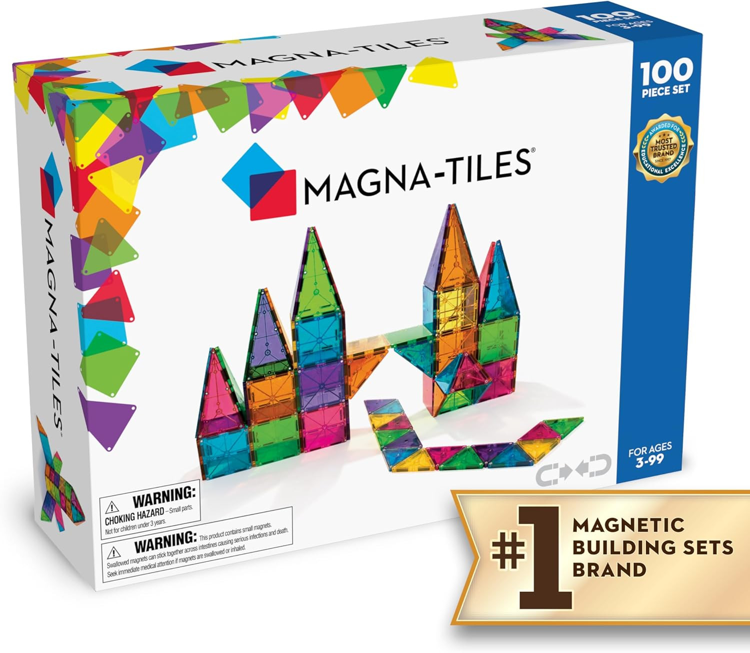 MAGNA-TILES Classic 100-Piece Magnetic Construction Set, The ORIGINAL Magnetic Building Brand | Amazon (US)